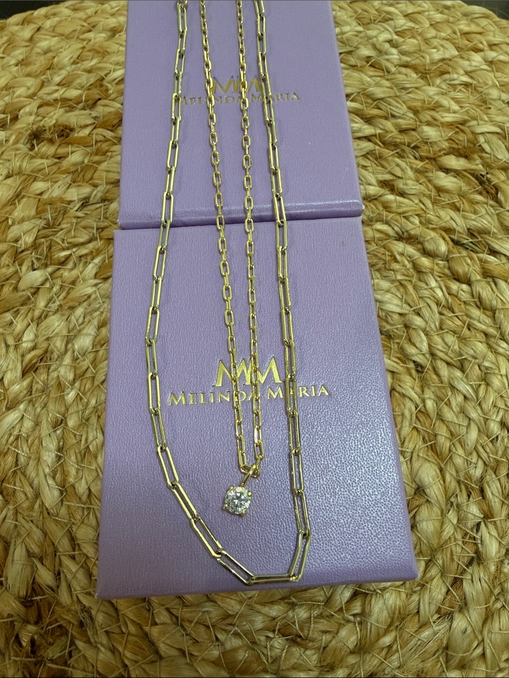 Melinda Maria Gold Double Layer Necklaces with Pendant